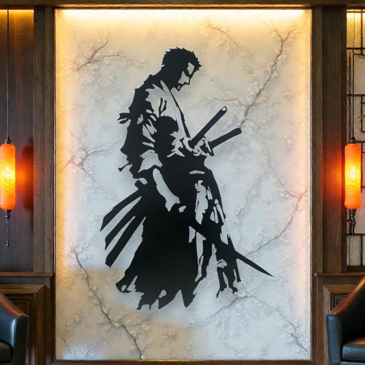 Lastra decorativa raffigurante spadaccino con 3 spade di anime/manga su pirati