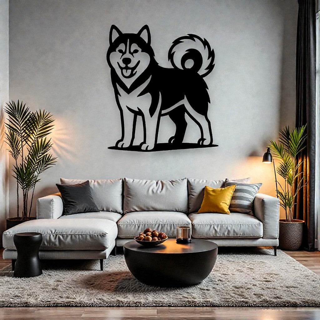 Lastra in Ferro a Forma di Cane Alaskan Malamute