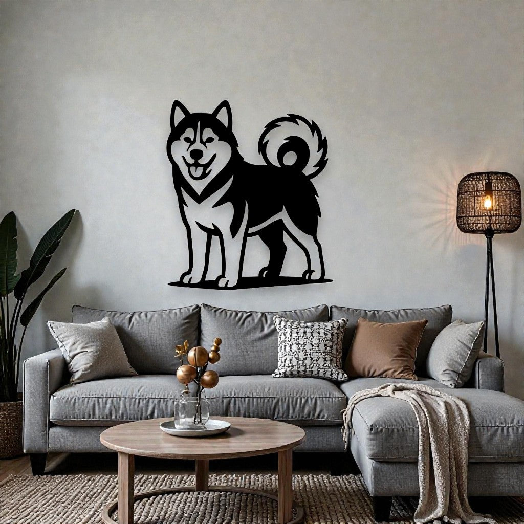 Lastra in Ferro a Forma di Cane Alaskan Malamute