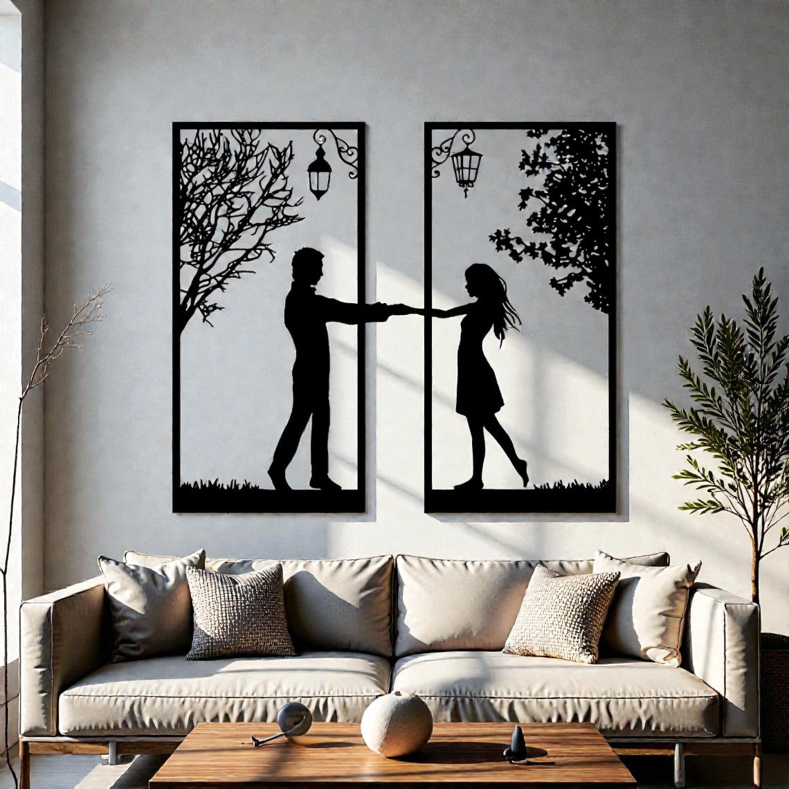 Quadro decorativo in metallo con coppia di innamorati, idea regalo romantica per San Valentino, anniversari e matrimoni