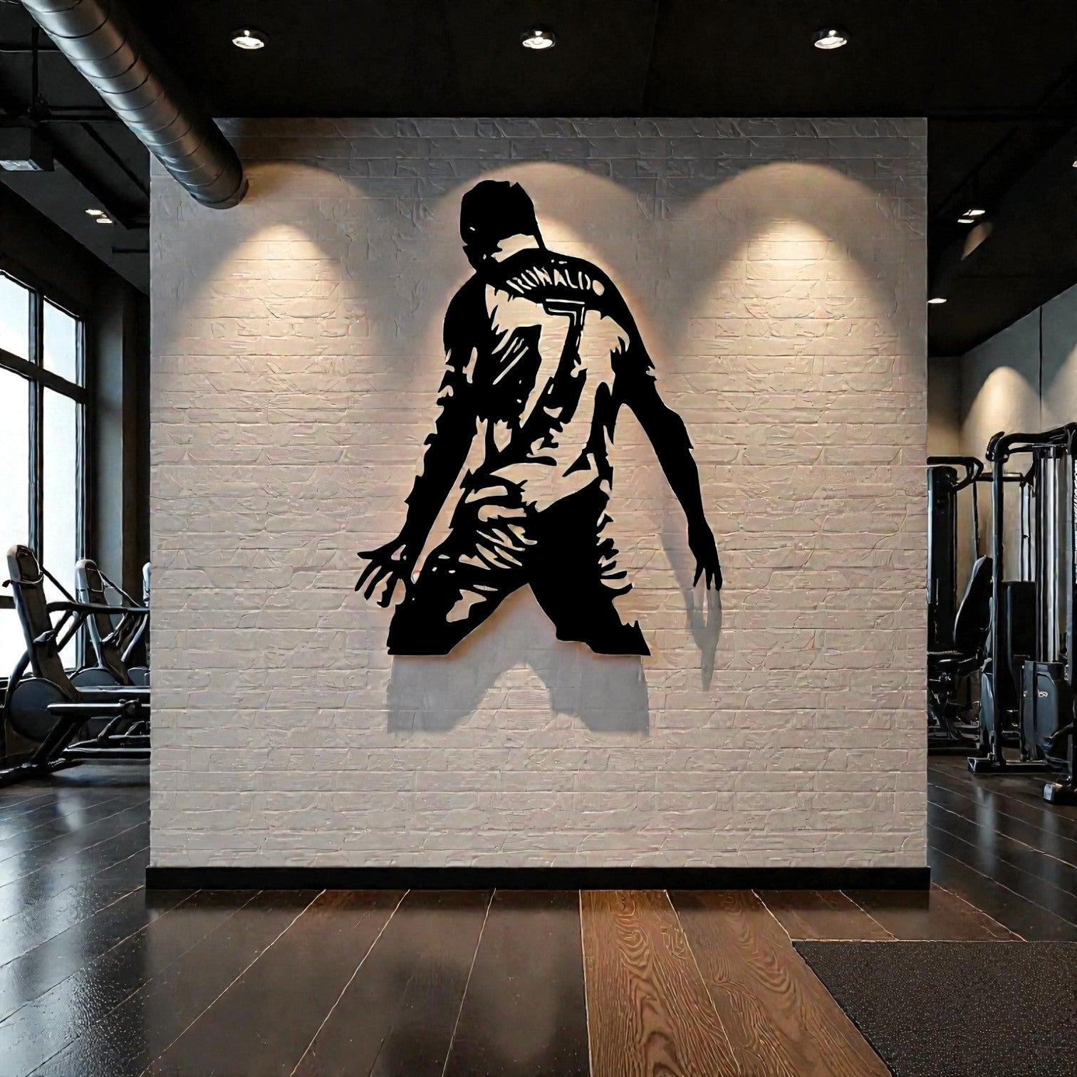 Scultura da parete in metallo con leggenda del calcio, arte sportiva per cameretta, sala giochi e fan del football