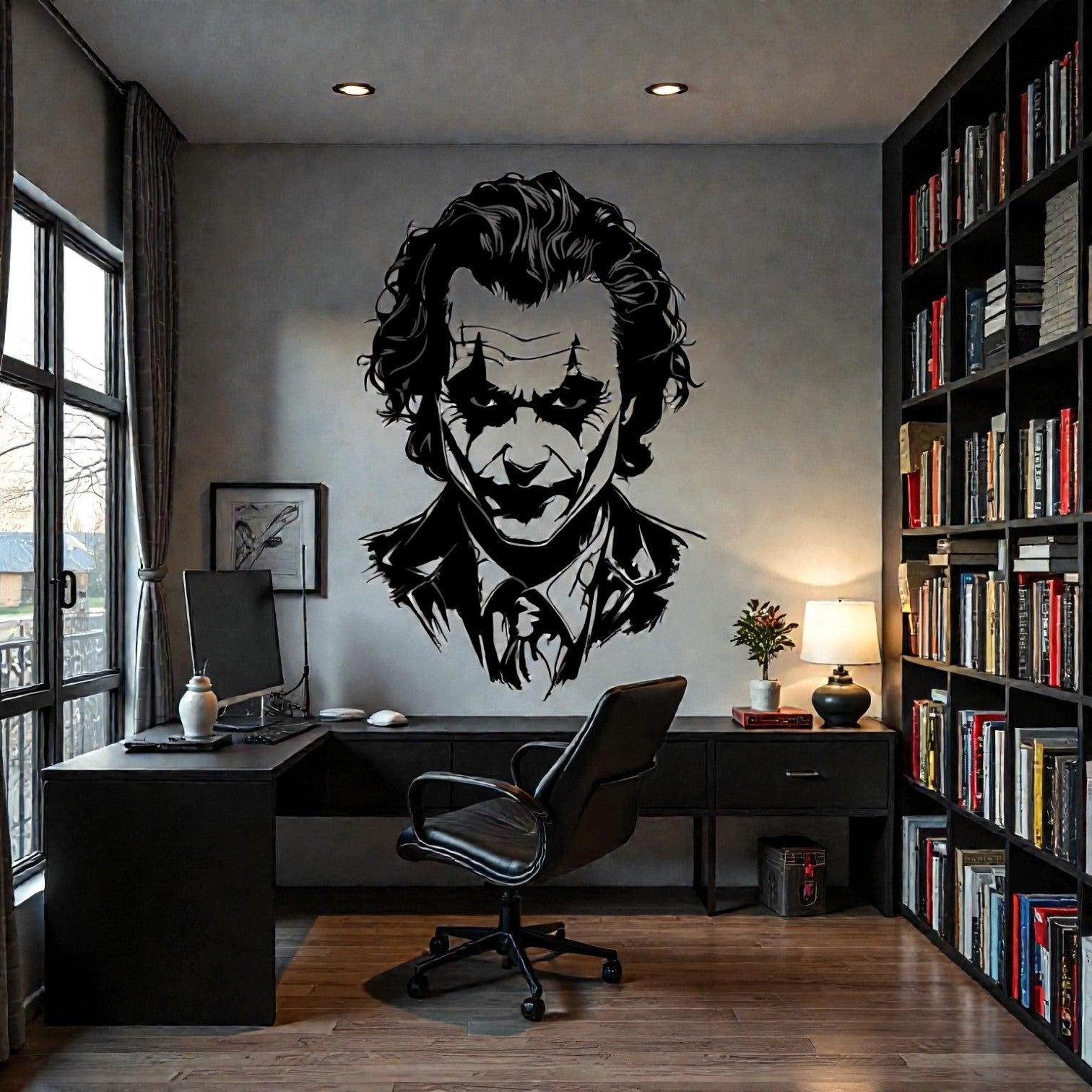 Scultura da parete in metallo con leggendario villain del caos, arte dark per cameretta, sala giochi e fan di fumetti