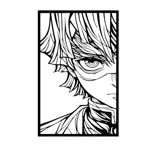  Quadro in metallo raffigurante spadaccino del fulmine con capelli gialli, decorazione murale per appassionati di anime cacciatori di demoni