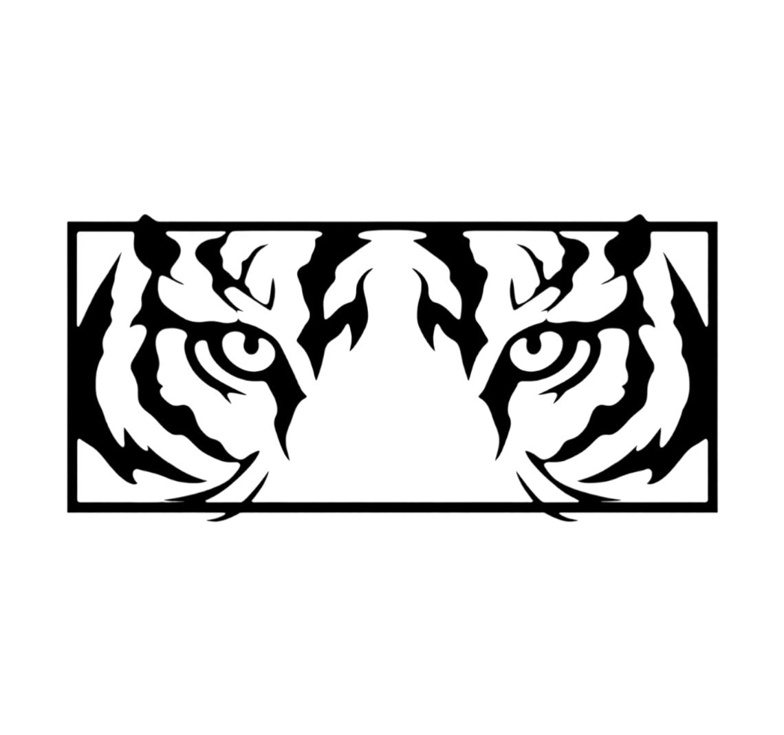 Quadro in metallo raffigurante intenso sguardo di tigre, decorazione murale per amanti degli animali selvatici e felini