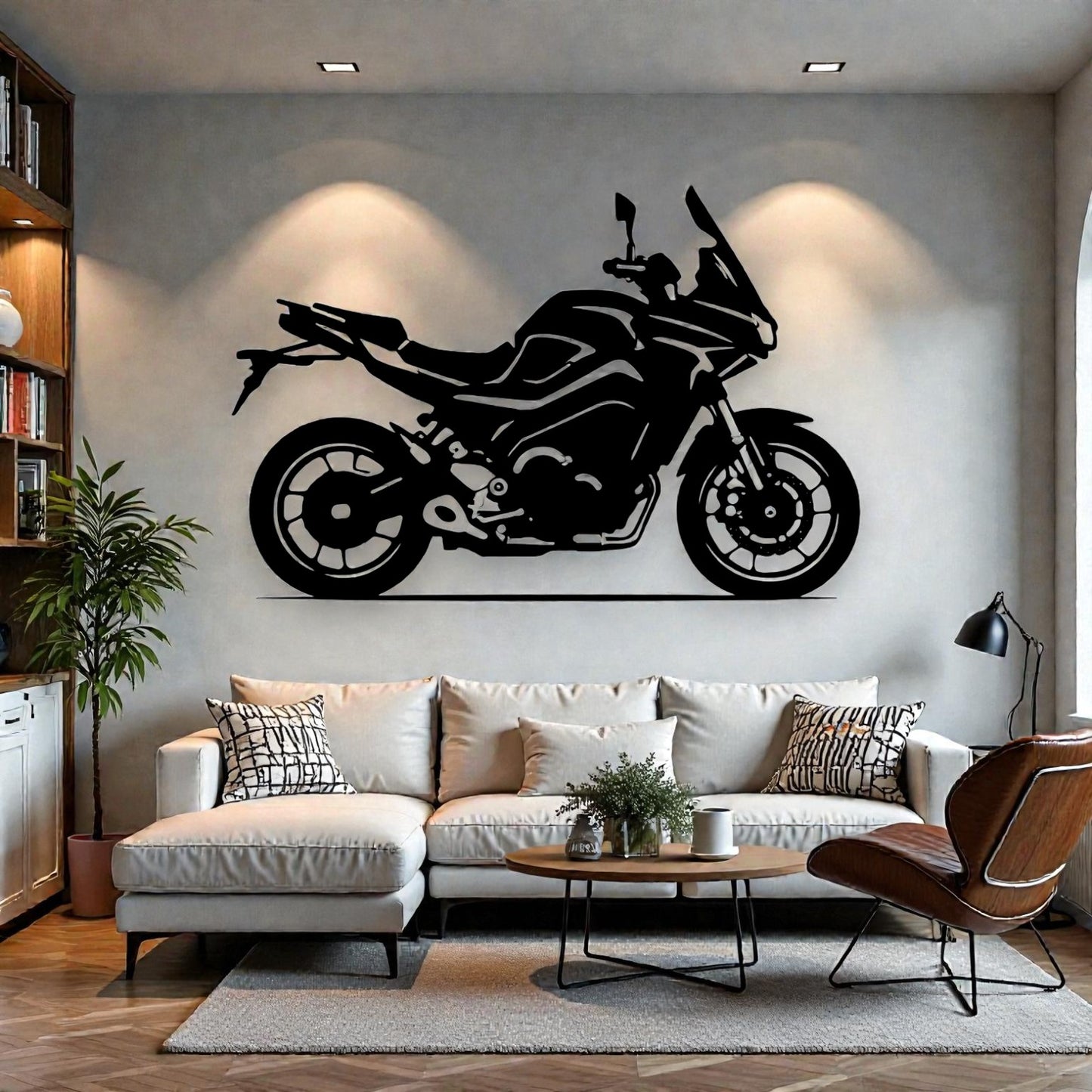  Scultura da parete in metallo con moto Tracer 9, arte per garage, officina e appassionati di moto da viaggio