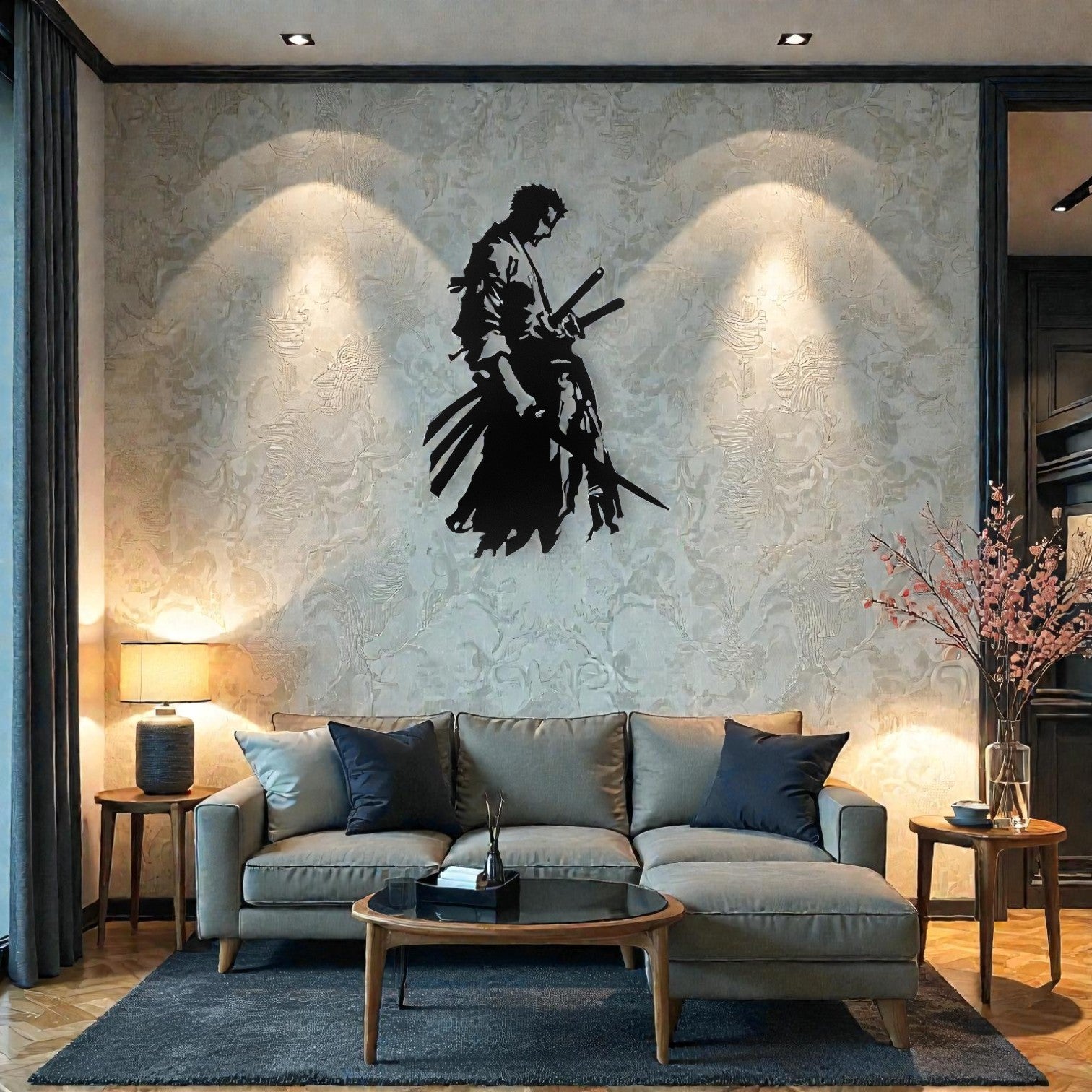  Quadro in metallo con spadaccino anime stile pirata, decorazione murale per cameretta, sala giochi e appassionati di manga giapponesi