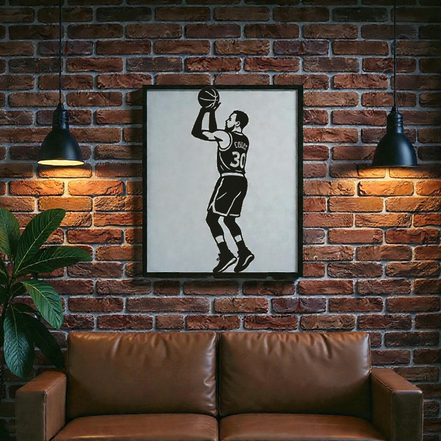 Quadro decorativo in metallo rappresentante icona del basket, idea regalo per appassionati di pallacanestro e sport