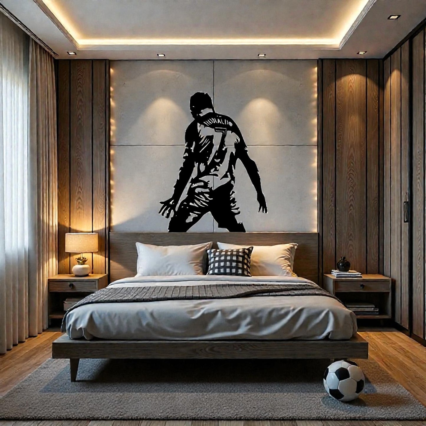  Quadro decorativo in metallo rappresentante icona del calcio mondiale, idea regalo per appassionati di football e sport