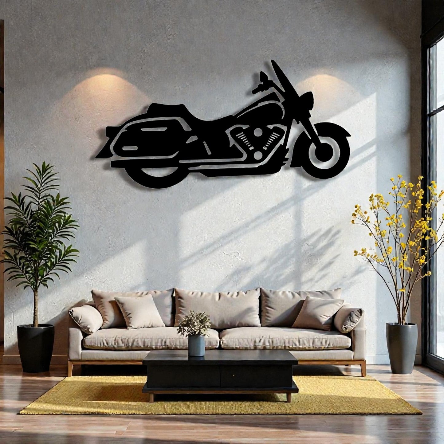 Quadro decorativo in metallo rappresentante iconica cruiser americana classica, idea regalo per motociclisti e amanti delle moto storiche