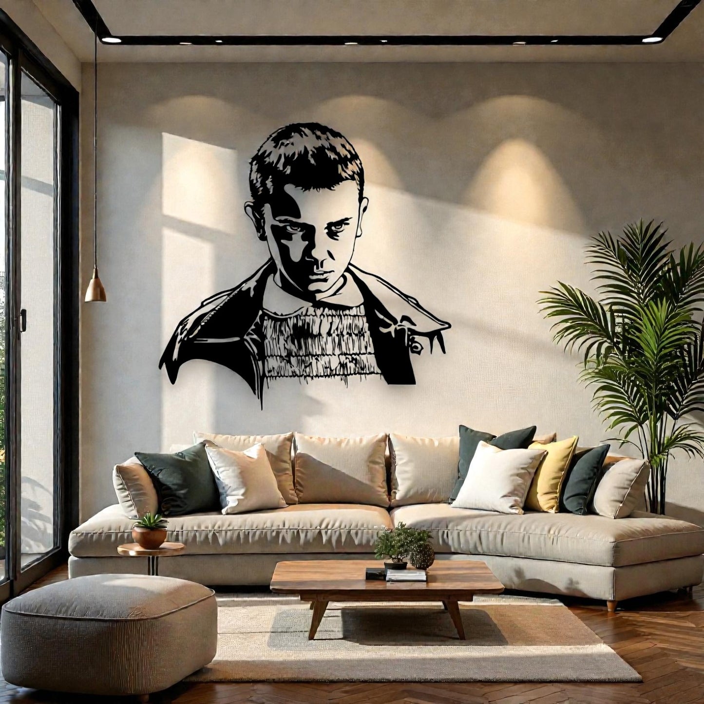 Quadro decorativo in metallo rappresentante giovane eroina con poteri soprannaturali numero 11, idea regalo per fan di serie TV sci-fi