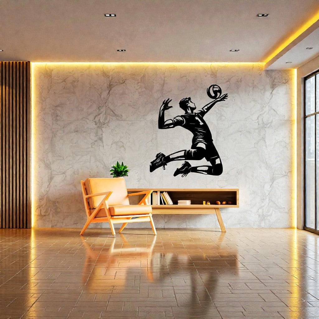 Quadro decorativo in metallo rappresentante pallavolista, idea regalo per appassionati di pallavolo e atleti
