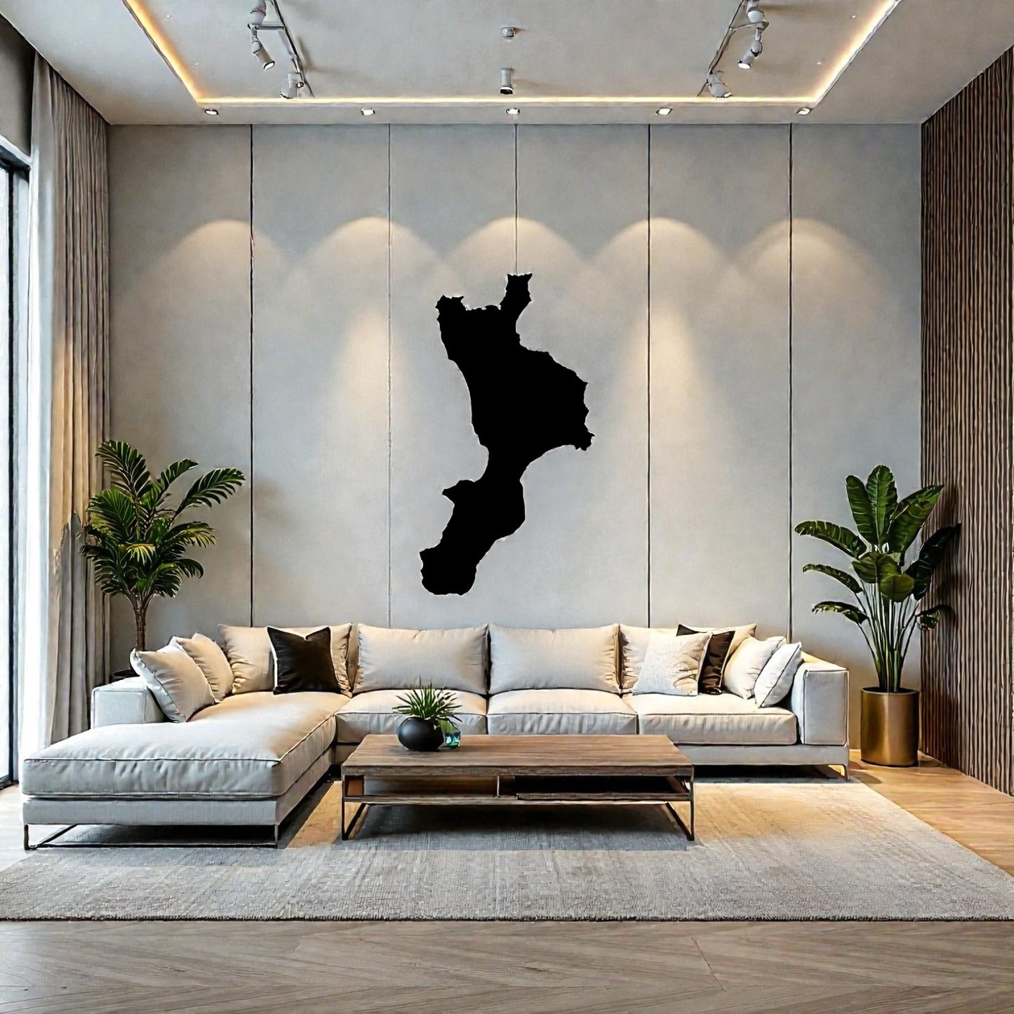 Quadro decorativo in metallo rappresentante la regione Calabria, idea regalo per calabresi e amanti della regione