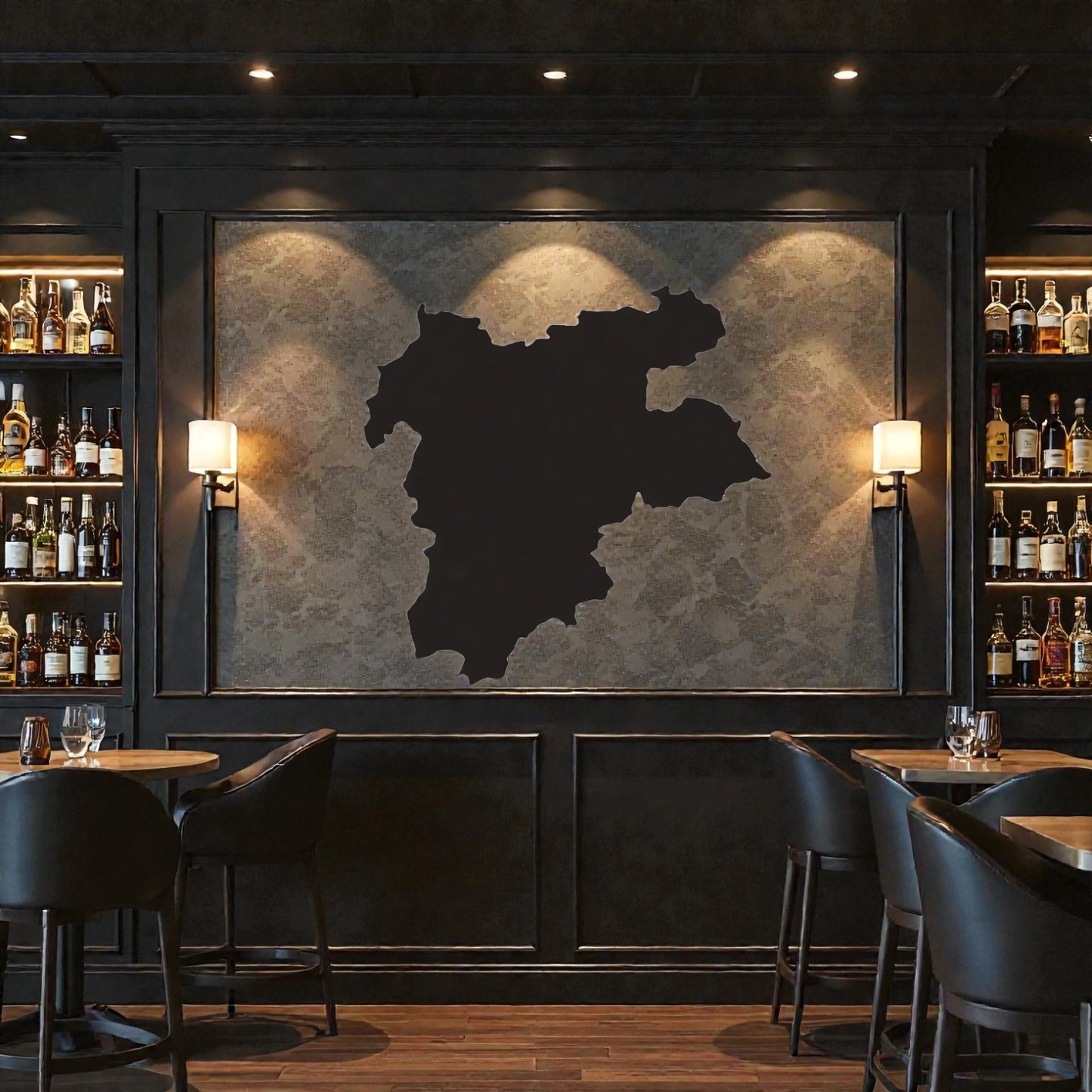  Scultura da parete in metallo con sagoma del Trentino, arte regionale per arredamento e orgoglio trentino