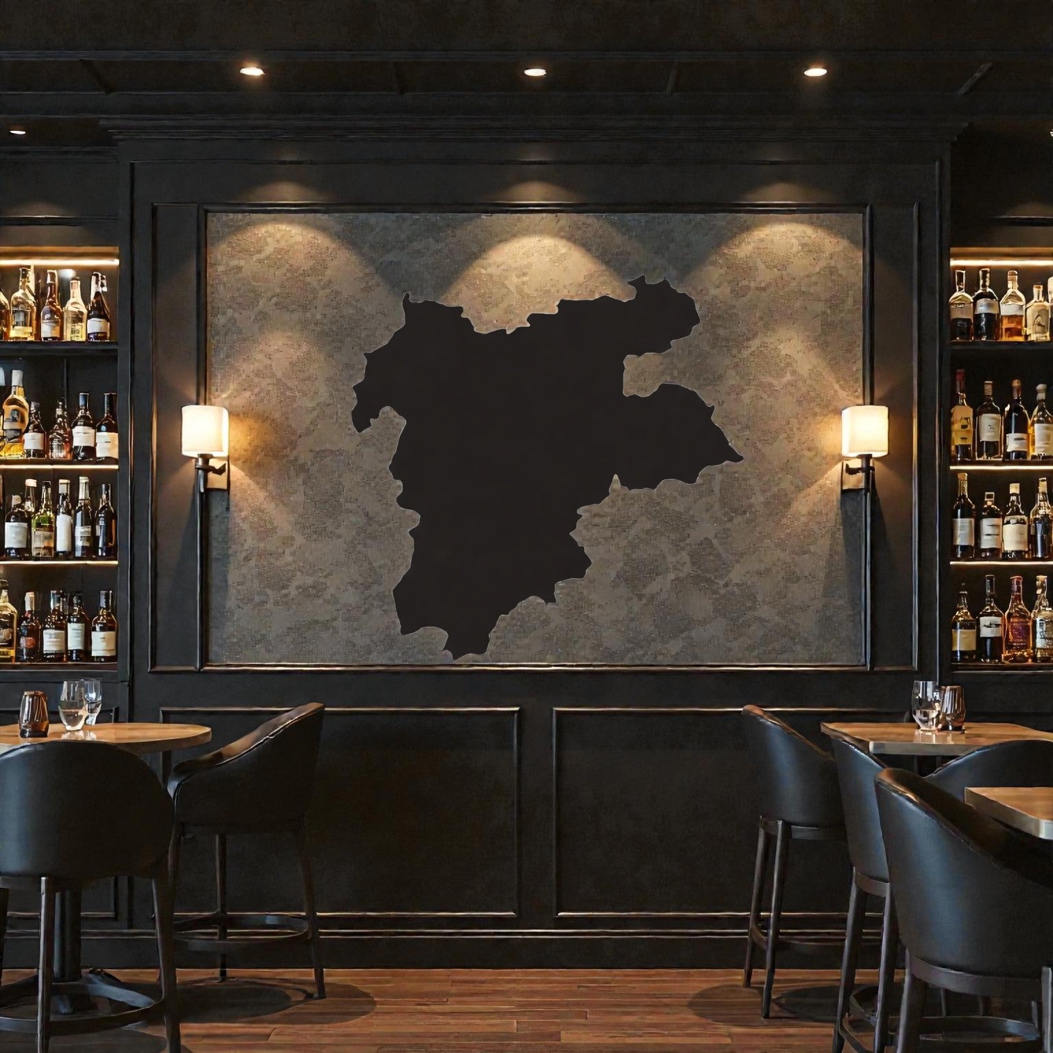  Scultura da parete in metallo con sagoma del Trentino, arte regionale per arredamento e orgoglio trentino