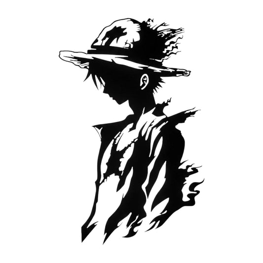 Quadro in metallo raffigurante capitano pirata con cappello di paglia, decorazione murale ispirata ad anime per fan manga 