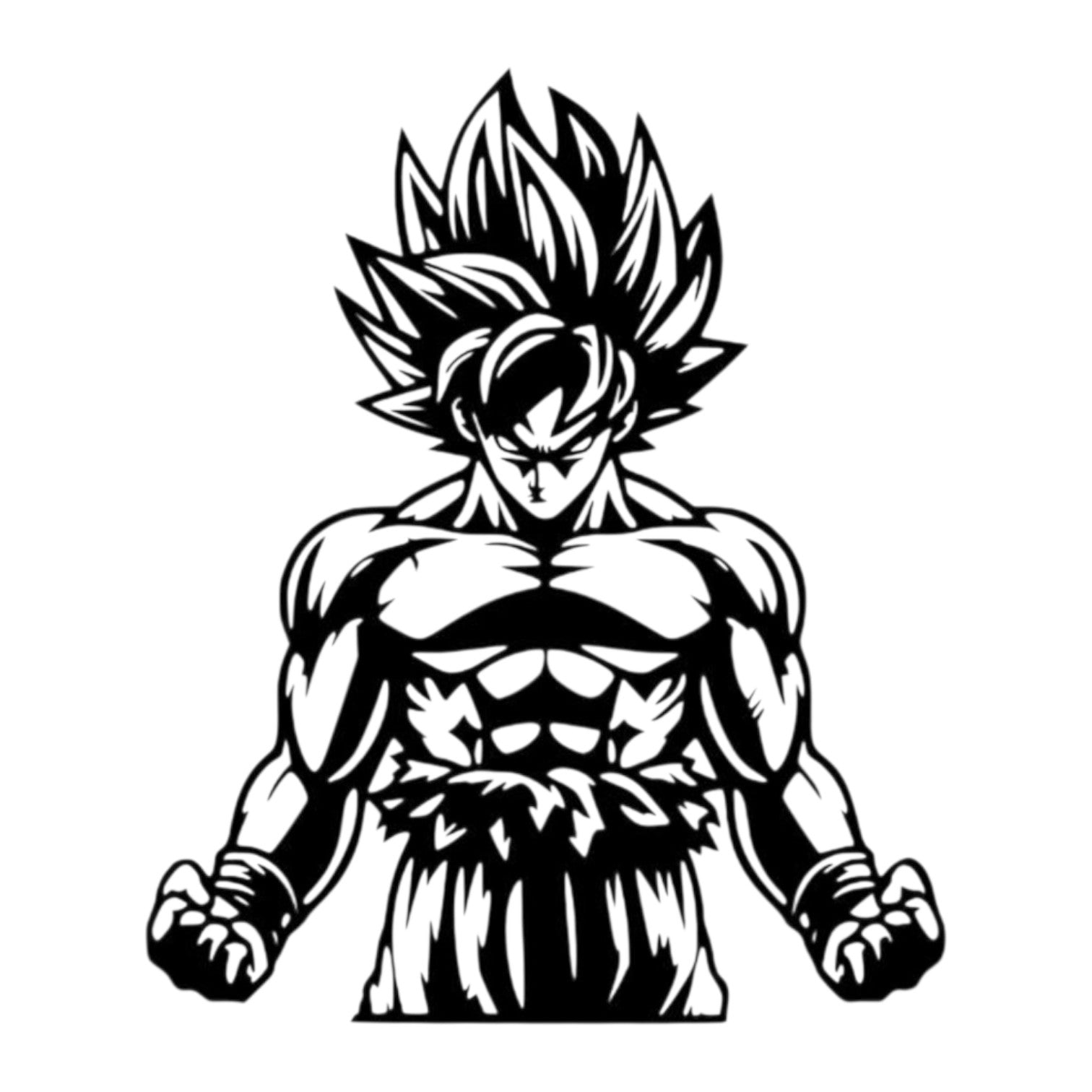 Quadro in metallo raffigurante guerriero anime dai capelli dorati, decorazione murale ispirata a classici manga per fan 