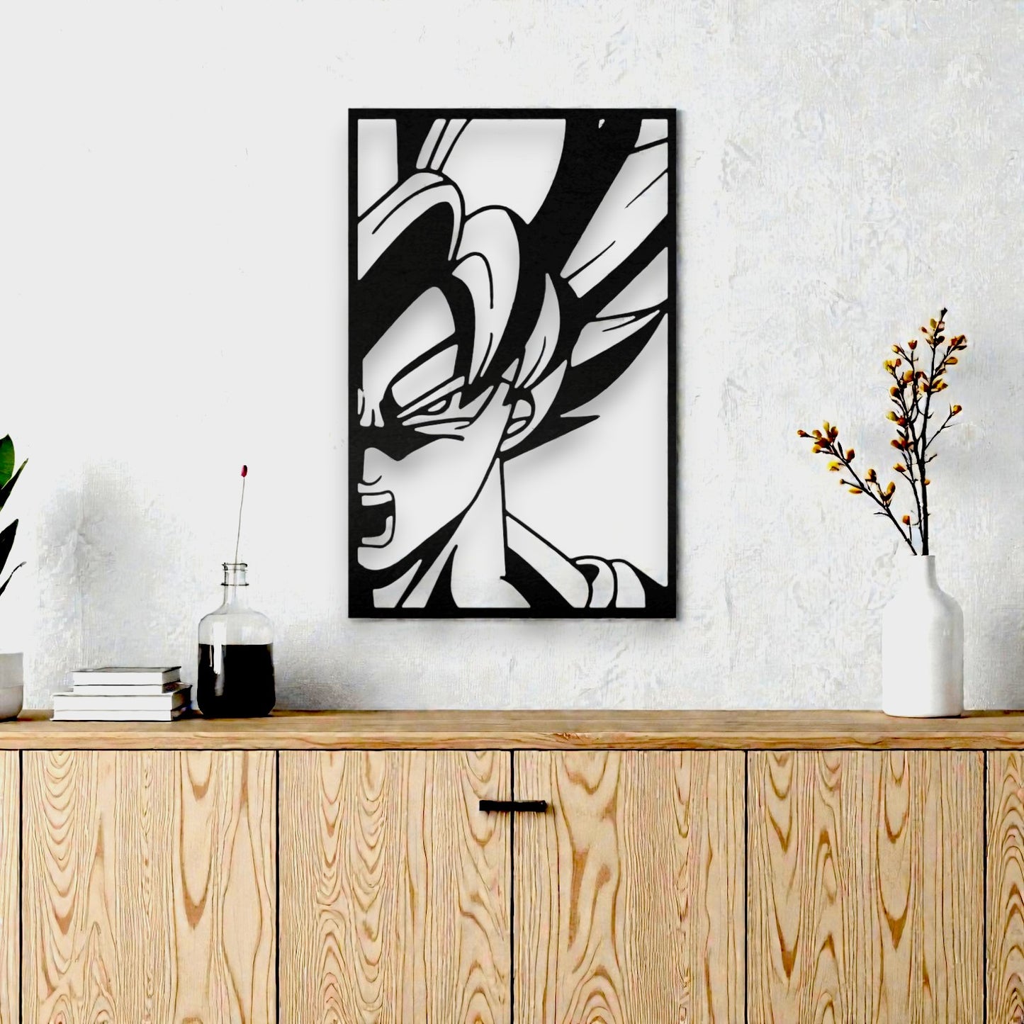 Quadro in metallo con eroe guerriero anime sfere del drago, decorazione murale per cameretta, sala giochi e appassionati di manga classici