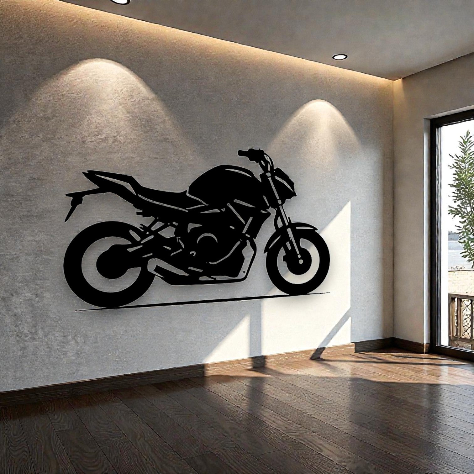 Quadro in metallo con moto MT-07 naked bike, decorazione murale per garage, officina e appassionati di motociclismo sportivo