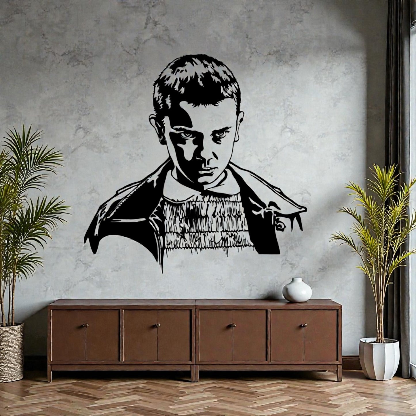  Quadro in metallo con ragazza numero 11 dai poteri soprannaturali, decorazione murale per cameretta, sala giochi e appassionati di serie TV