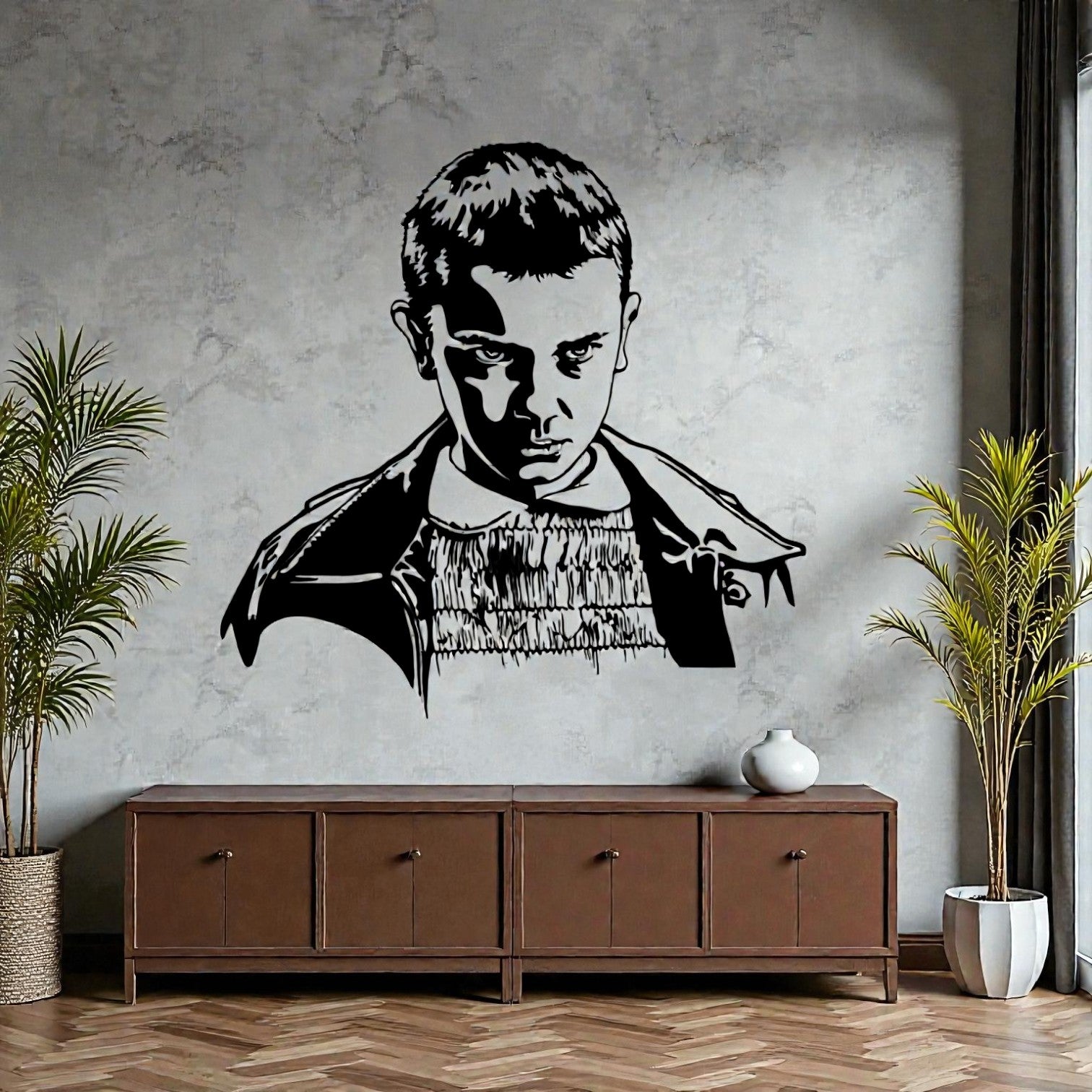  Quadro in metallo con ragazza numero 11 dai poteri soprannaturali, decorazione murale per cameretta, sala giochi e appassionati di serie TV