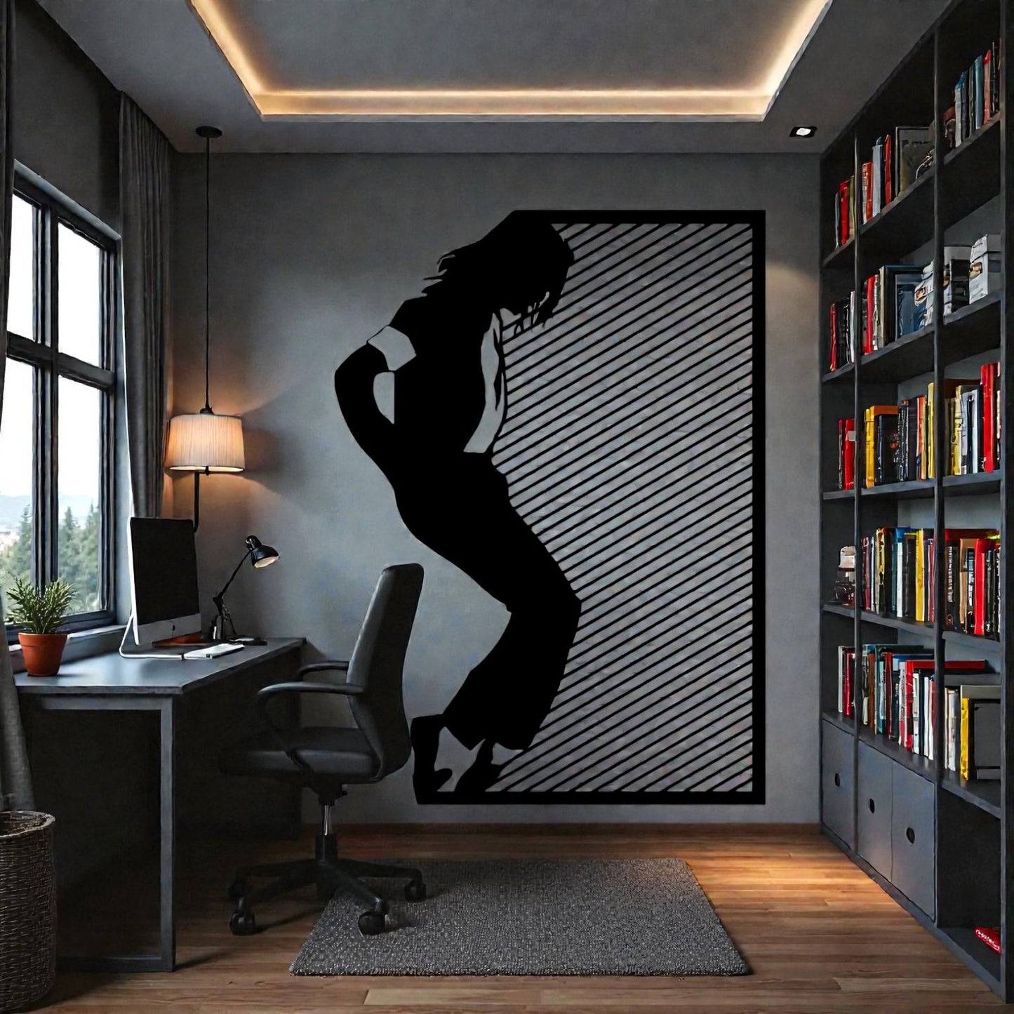 Quadro in metallo con leggendario Re del Pop, decorazione murale per cameretta, sala giochi, studio e appassionati di musica pop