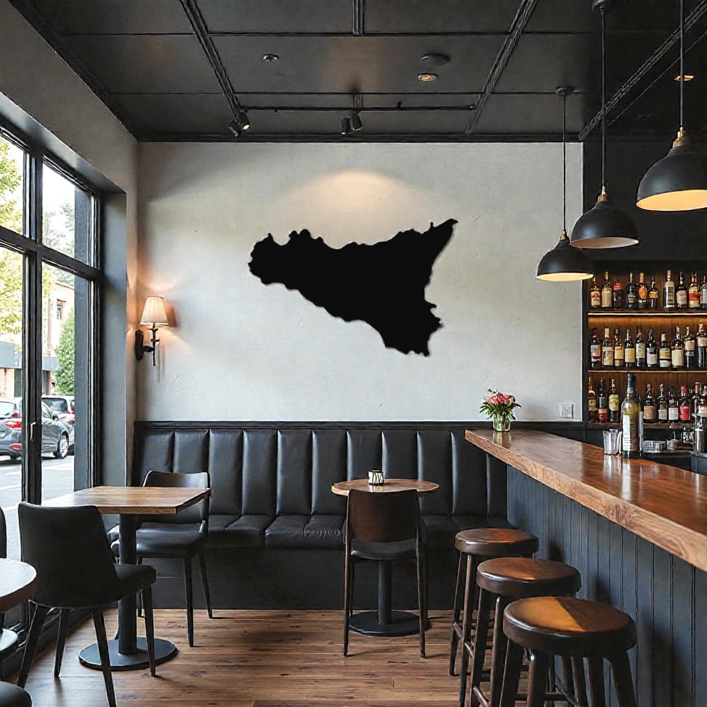 quadro in metallo con mappa della Sicilia, decorazione murale regionale per casa, ufficio e regalo tipico siciliano