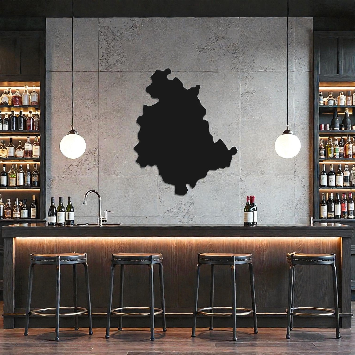 Quadro in metallo con mappa dell'Umbria, decorazione murale regionale per casa, ufficio e regalo tipico umbro
