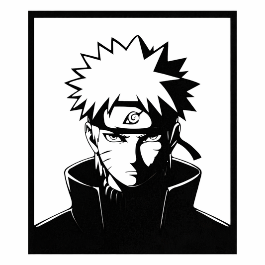 Quadro in metallo raffigurante giovane ninja biondo, decorazione murale ispirata ad anime shinobi per fan manga 