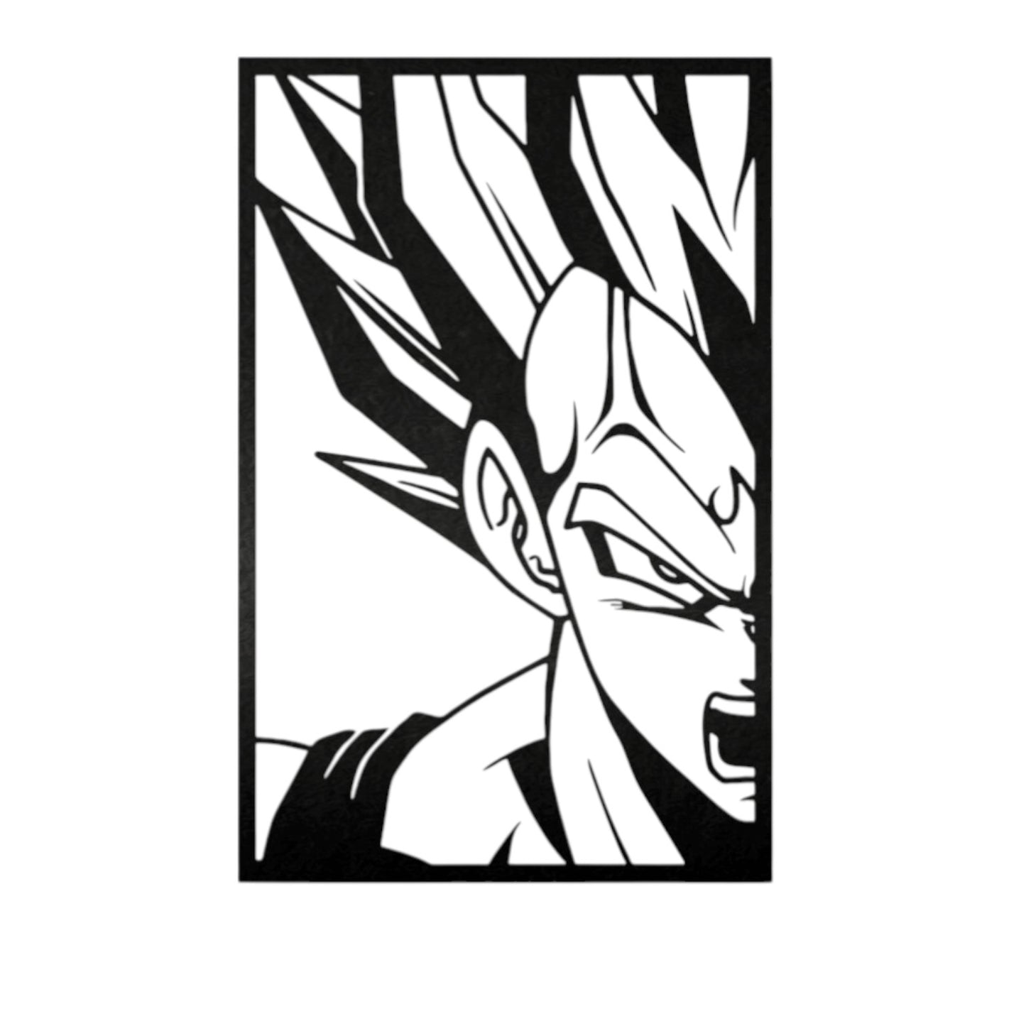 Quadro in metallo raffigurante principe guerriero anime sfere del drago, decorazione murale per appassionati di anime classici e manga combattimento