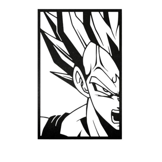 Quadro in metallo raffigurante principe guerriero anime sfere del drago, decorazione murale per appassionati di anime classici e manga combattimento