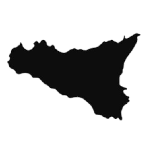 Quadro in metallo raffigurante la mappa della Sicilia, decorazione murale regionale per interni e regalo siciliano