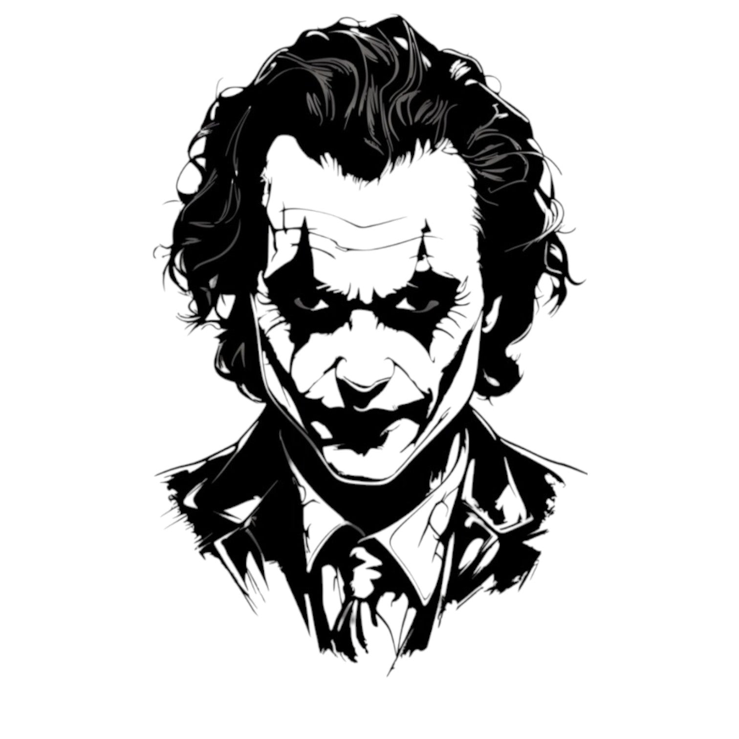 Quadro in metallo raffigurante iconico villain dal sorriso inquietante, decorazione murale per appassionati di fumetti e cinema