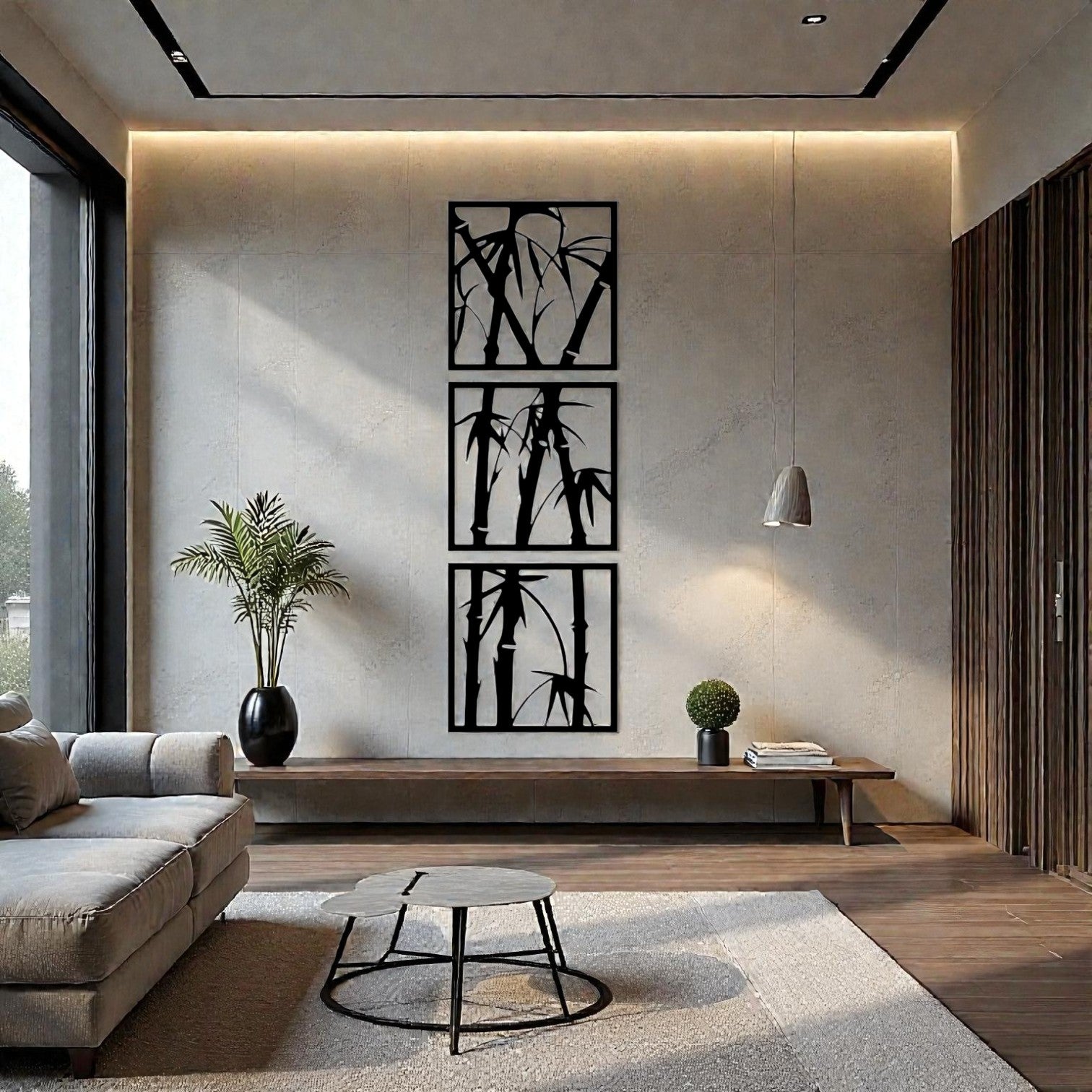 Arte da parete bamboo in metallo artigianale componibile e personalizzabile luxury decor