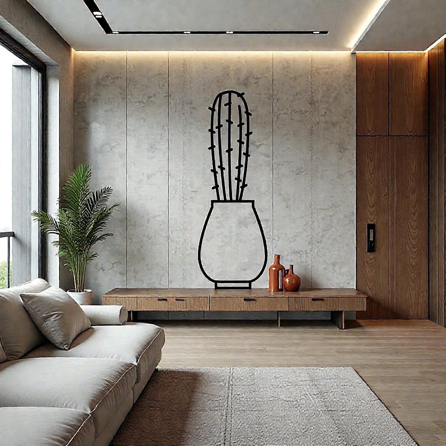  Arte da parete cactus simpatico in metallo artigianale luxury decor originale
