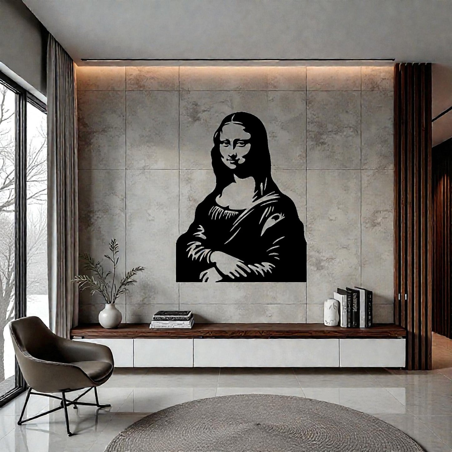Arte da parete Mona Lisa in metallo artigianale luxury decor made in Italy