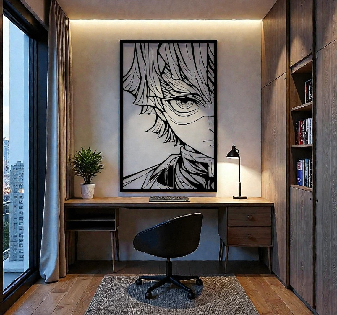 Quadro in metallo a Forma di Spadaccino del fulmine - Cacciatore di demoni manga/anime