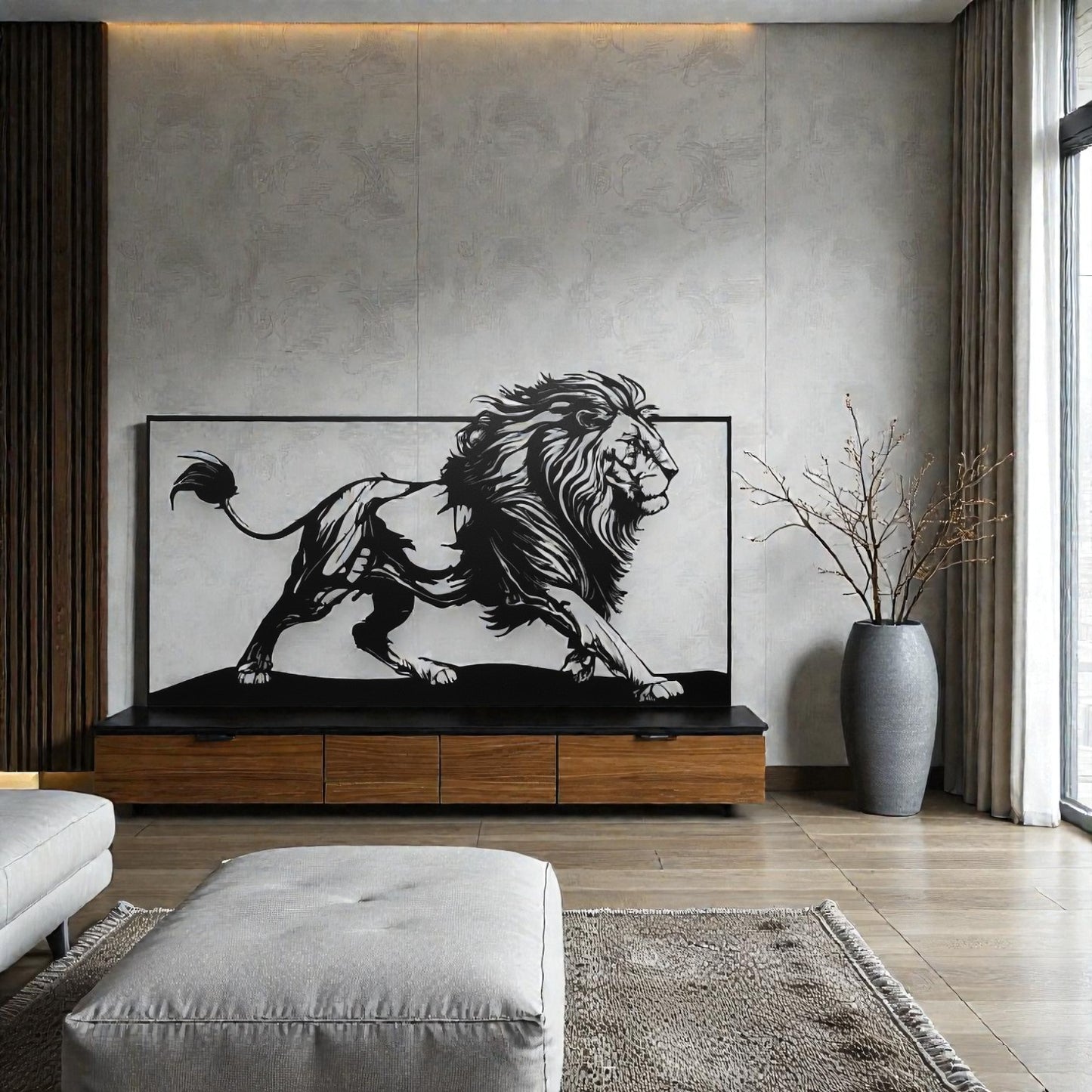 Lastra leone in metallo usata come soprammobile decorativo