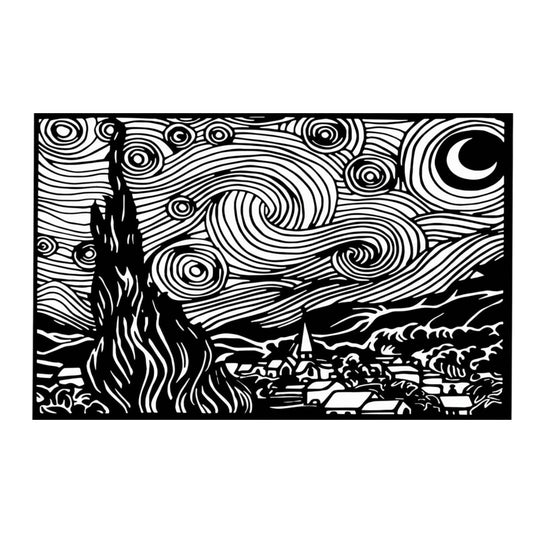 Quadro da parete Notte Stellata Van Gogh in metallo per arredamento moderno arte classica