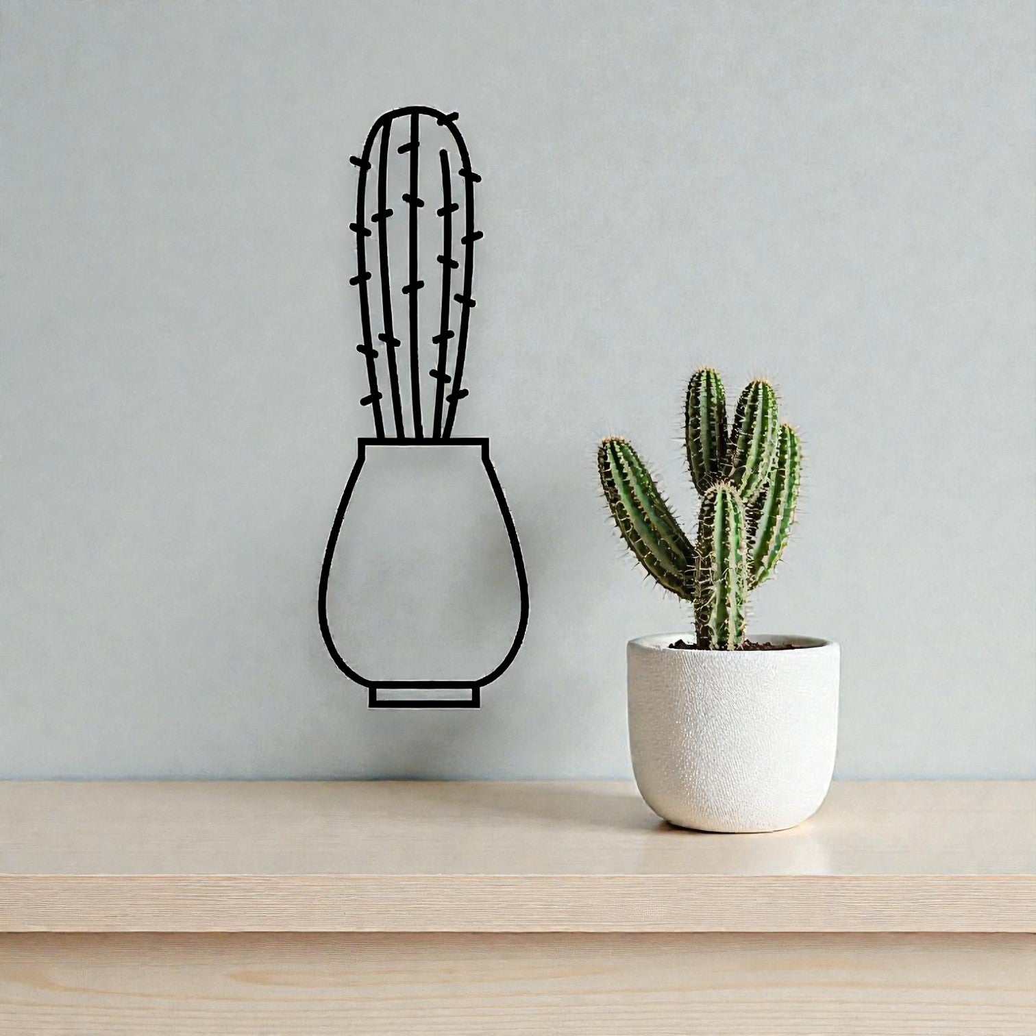 Pannello decorativo cactus divertente in metallo da parete personalizzabile artigianale