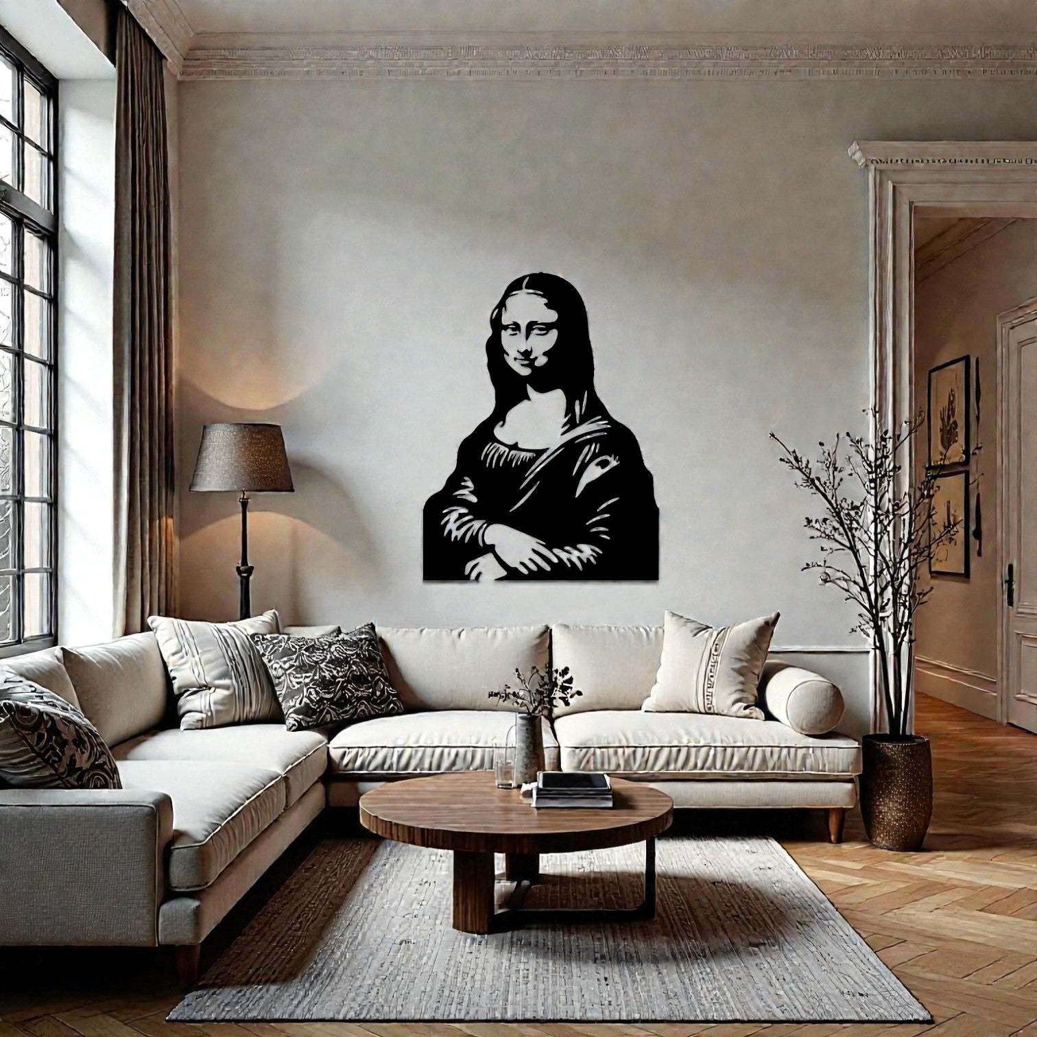  Pannello decorativo Gioconda in metallo da parete arte classica rivisitata moderna