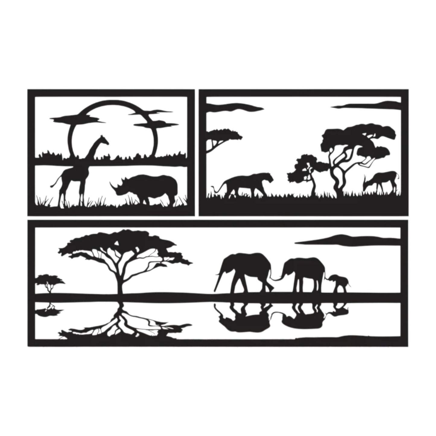 Quadro decorativo Savana in metallo da parete - idea regalo originale per amanti dell'arte moderna