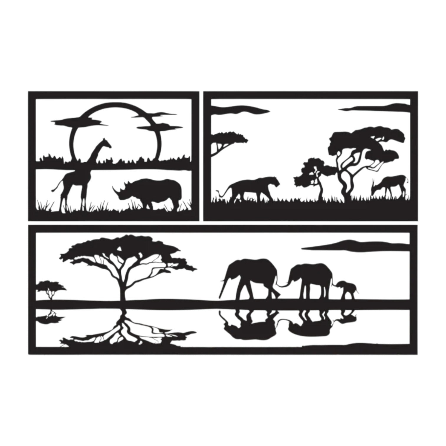 Quadro decorativo Savana in metallo da parete - idea regalo originale per amanti dell'arte moderna