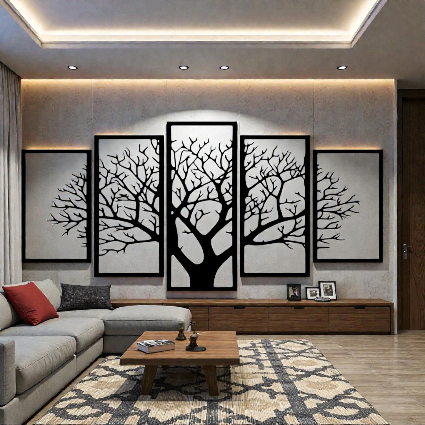 Scultura murale albero in metallo modulare e componibile design artigianale italiano idea regalo